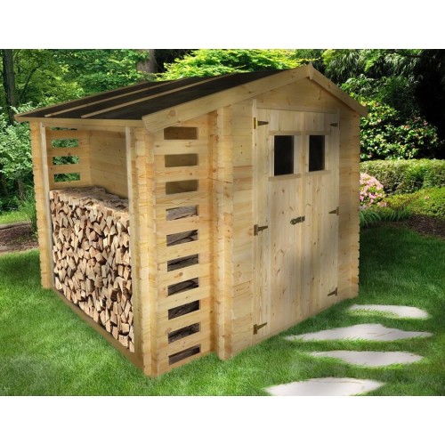 Casetta in Legno 2.5x2 Legnaia 19mm Giardino Esterno Attrezzi Blockhouse Rimessa