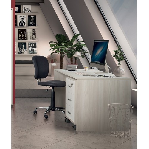 Tavolo Scrivania 150 cm Olmo con Cassettiera Grande Ufficio Cameretta Porta Pc