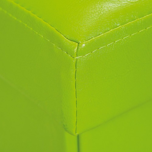 Pouff Verde Contenitore Puff Ecopelle Quadrato Portaoggetti Divano Pieghevole