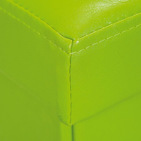 Pouff Verde Contenitore Puff Ecopelle Quadrato Portaoggetti Divano Pieghevole