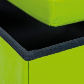 Pouff Verde Contenitore Puff Ecopelle Quadrato Portaoggetti Divano Pieghevole 2