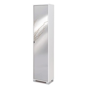 Mobile Alto 1 Anta 190 con Specchio Ingresso Scarpiera Armadio a Colonna Bagno 2