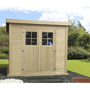 Casetta in Legno 250x250 Block House Massello 19 mm Ricovero Attrezzi Giardino 2