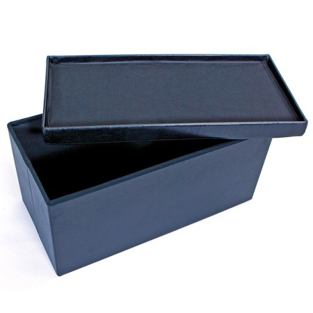 Pouf Nero Contenitore Grande Pouff Puf Ecopelle Rettangolare Poggiapiedi Divano
