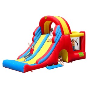 Castello Gonfiabile per Bambini Mega Scivoli Combo 285x600 con Gonfiatore Pompa
