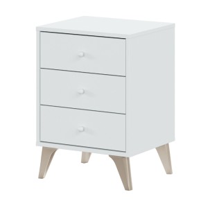 Comodino 40 Bianco 3 Cassetti Cassettiera Camera Letto Studio Moderno Cameretta