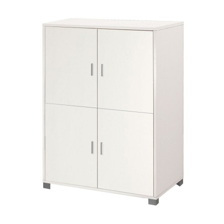 Mobile Credenza 4 Ante Bianco Venato Buffet Ripiani Ufficio Dispensa Soggiorno