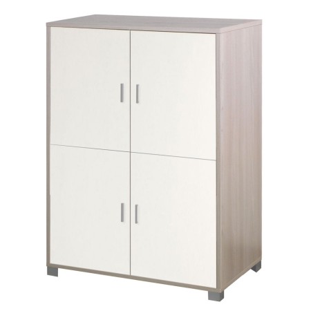 Mobile Credenza 4 Ante Bianco Venato Olmo Ripiani da Ufficio Dispensa Soggiorno
