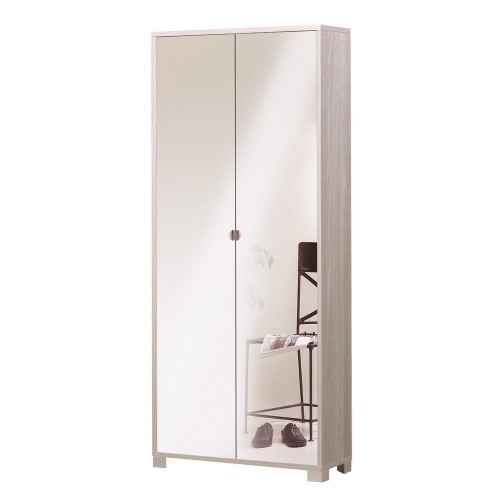 Armadio 2 Ante Slim Mobile con Specchio 190 Alto Olmo Ripiani Ingresso Scarpiera