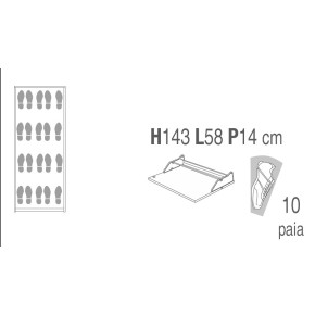Mobile Scarpiera Ossido Bianco Slim 4 Ante a Ribalta Salvaspazio 10 Paia Scarpe 2