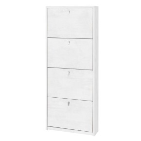 Mobile Scarpiera Ossido Bianco Slim 4 Ante a Ribalta Salvaspazio 10 Paia Scarpe