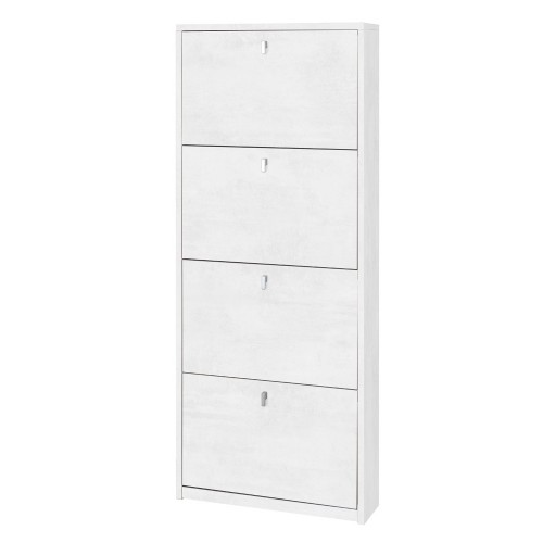 Mobile Scarpiera Ossido Bianco Slim 4 Ante a Ribalta Salvaspazio 10 Paia Scarpe