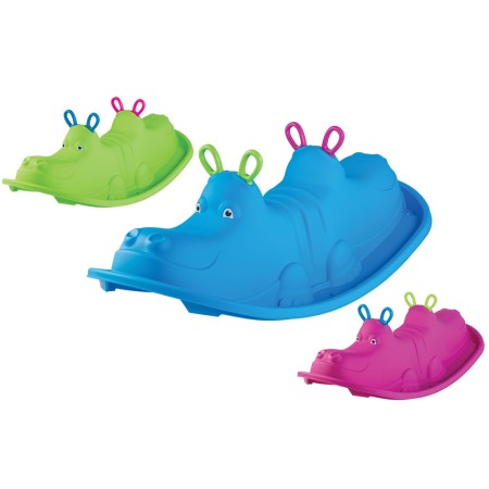 Dondolo Colorato in Plastica 2 Posti Gioco Cavalcabile per Bambini da Giardino