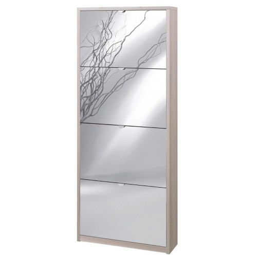 Scarpiera Olmo 4 Ante Ribalta con Specchio Slim Salvaspazio Portascarpe 10 paia