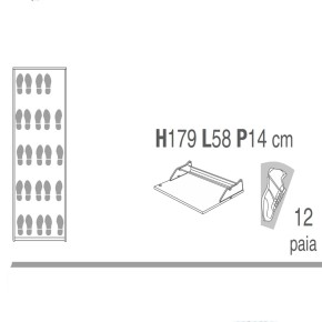 Scarpiera Slim Olmo 5 Ante con Specchio Ribalta Legno Porta Scarpe Salvaspazio 2