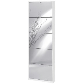 Scarpiera Slim Ossido Bianco 5 Ante con Specchio Ribalta Portascarpe Salvaspazio