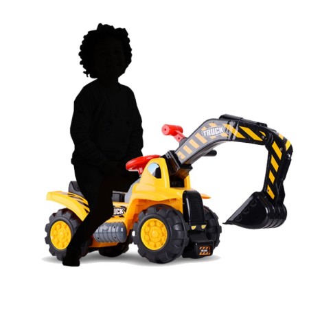 Escavatore a Spinta 4 Ruote da Bambino Ride On Auto Cavalcabile Bimbo Pala Ruspa