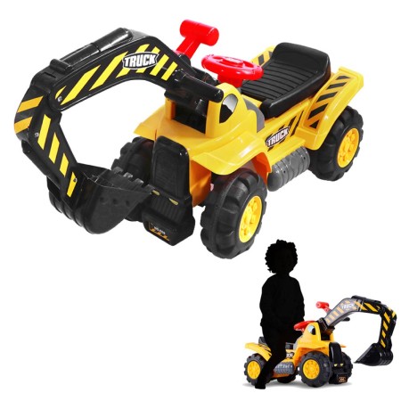 Escavatore a Spinta 4 Ruote da Bambino Ride On Auto Cavalcabile Bimbo Pala Ruspa