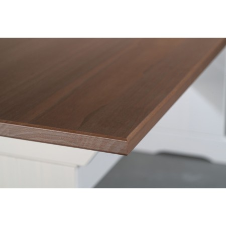 Panca Rettangolare Bianco Marrone in Legno per Tavolo da Cucina Salotto Moderna