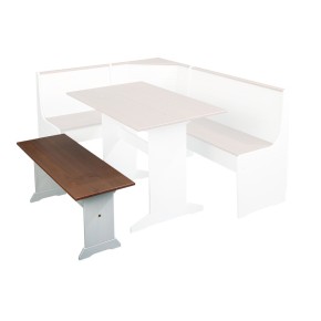 Panca Rettangolare Bianco Marrone in Legno per Tavolo da Cucina Salotto Moderna 2