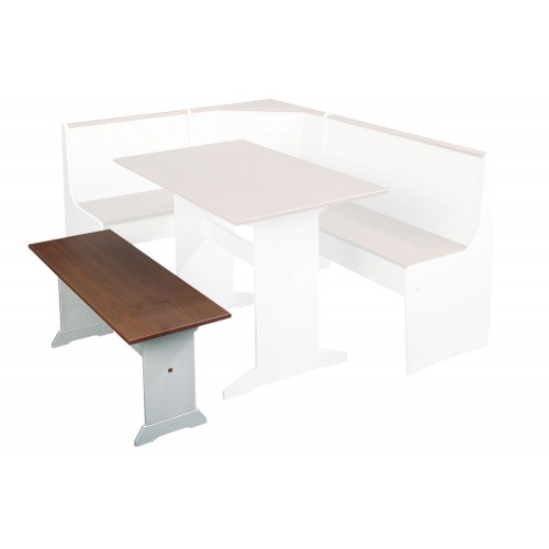 Panca Rettangolare Bianco Marrone in Legno per Tavolo da Cucina Salotto Moderna