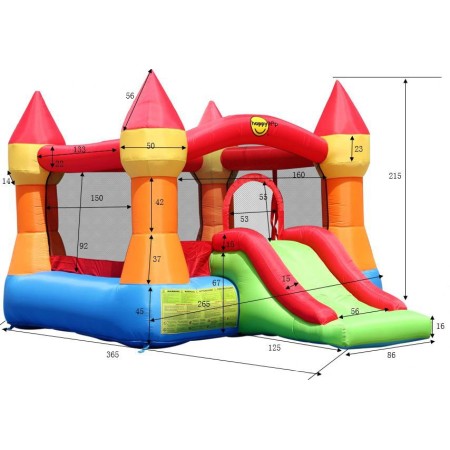 Castello Gonfiabile Incantato Magico Scivolo Bambini Saltarello Pompa Elettrica