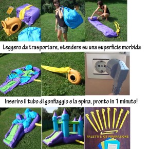 Castello Gonfiabile Incantato Magico Scivolo Bambini Saltarello Pompa Elettrica 2