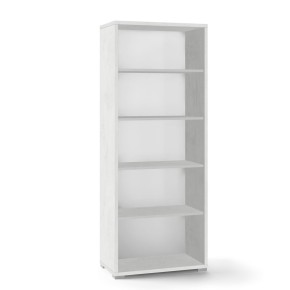 Mobile Libreria Alta 200 Ossido Bianco Ripiani Ufficio Scaffale Bambini Moderna