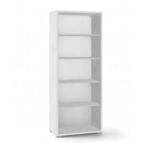 Mobile Libreria Alta 200 Ossido Bianco Ripiani Ufficio Scaffale Bambini Moderna