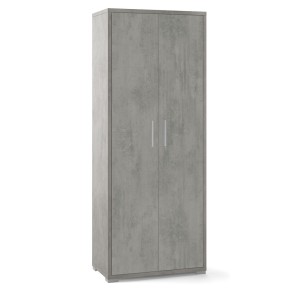Armadio 2 Ante Alto 200 Grigio Multiuso Ufficio Mobile Moderno Camera Cameretta