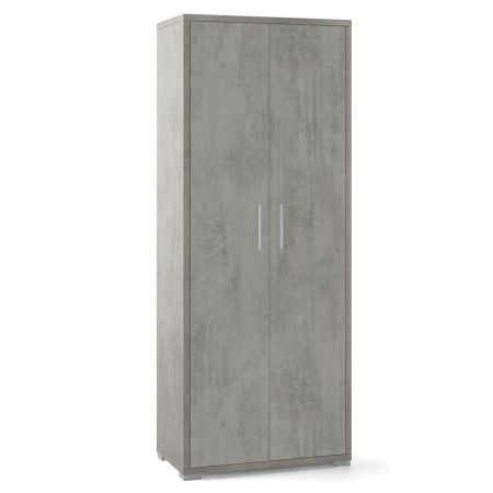 Armadio 2 Ante Alto 200 Grigio Multiuso Ufficio Mobile Moderno Camera Cameretta