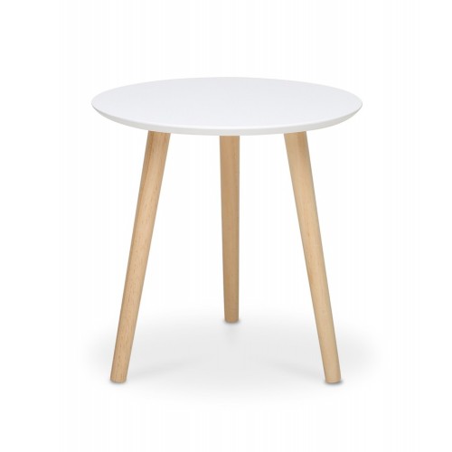 Outlet Tavolino da Caffe Bianco 40 cm Rotondo Divano Tavolinetto Salotto 