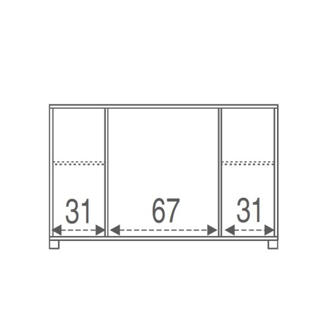 Mobile Credenza 2 Ante 4 Cassetti Grigio Ossido Bianco Madia Contenitore Salotto