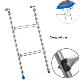 Scaletta alt 69 cm per Tappeto Elastico Diametro 188 244 Trampolino 2 Scalini