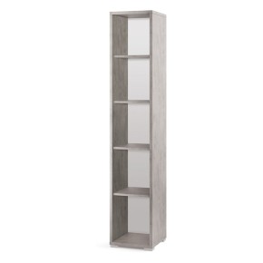 Mobile Libreria 40 a Colonna 200 cm Grigia 5 Ripiani a Giorno da Ufficio Stretta