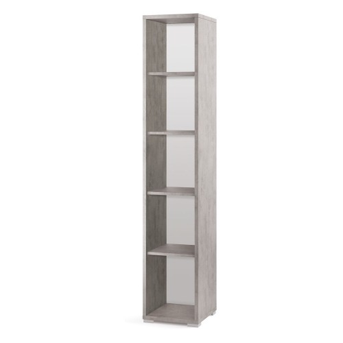 Mobile Libreria 40 a Colonna 200 cm Grigia 5 Ripiani a Giorno da Ufficio Stretta