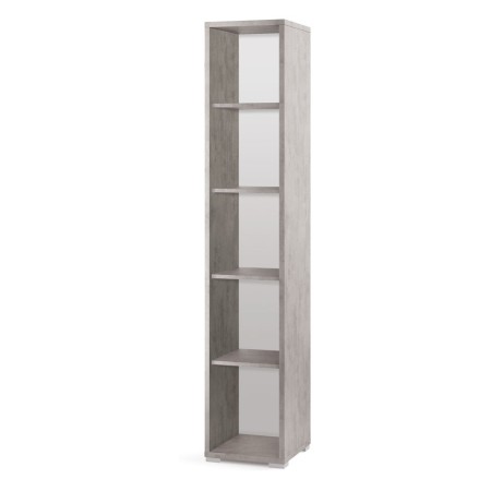 Mobile Libreria 40 a Colonna 200 cm Grigia 5 Ripiani a Giorno da Ufficio Stretta