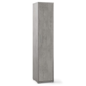 Armadio 1 Anta 200 Grigio Beton da Ufficio Mobile con Ripiani a Colonna da Bagno