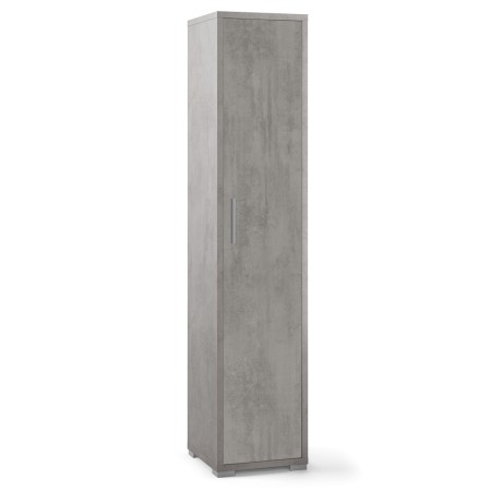 Armadio 1 Anta 200 Grigio Beton da Ufficio Mobile con Ripiani a Colonna da Bagno