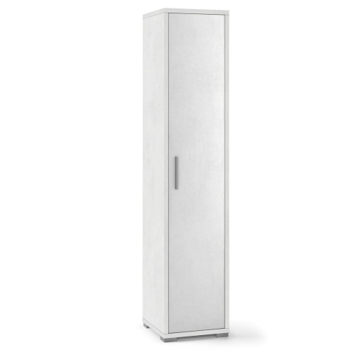 Armadio 1 Anta 200 Ossido Bianco Ufficio Mobile con Ripiani a Colonna da Bagno