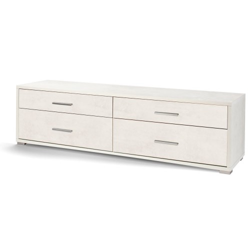 Mobile Moderno Porta TV 180 Ossido Bianco con 4 Cassetti Soggiorno Basso Parete