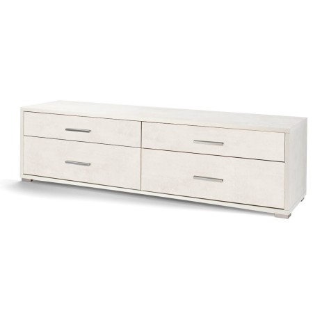 Mobile Moderno Porta TV 180 Ossido Bianco con 4 Cassetti Soggiorno Basso Parete