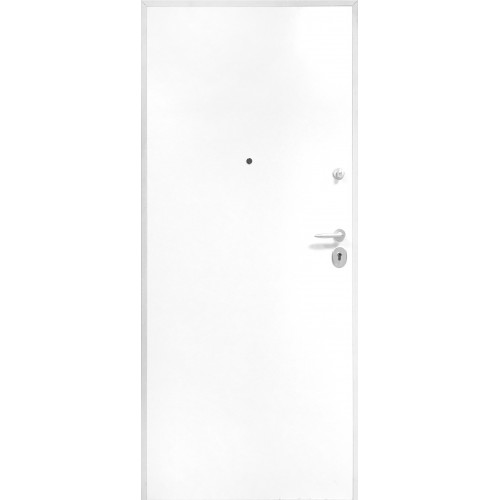 Porta Blindata Pannelli e Telaio Bianco da Interno per Ingresso con Cilindro EU