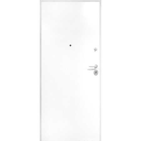 Porta Blindata Pannelli e Telaio Bianco da Interno per Ingresso con Cilindro EU