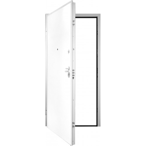Porta Blindata Pannelli e Telaio Bianco da Interno per Ingresso con Cilindro EU