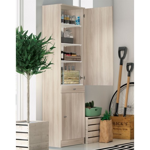 Armadio 180 2 Ante con Cassetto Mobile Alto Ripiani Scarpiera Colonna da Bagno