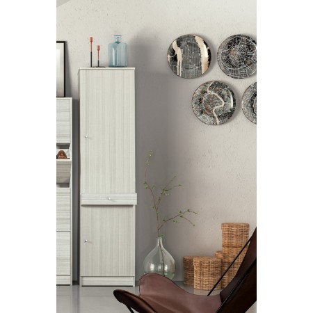 Armadio 180 2 Ante con Cassetto Mobile Alto Ripiani Scarpiera Colonna da Bagno