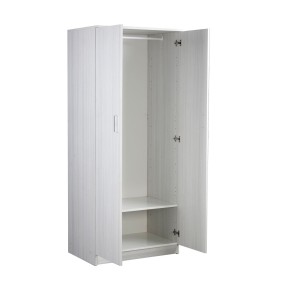 Armadio Bianco 180 2 Ante Appendiabiti Mobile con Ripiano Ufficio Camera Letto 2