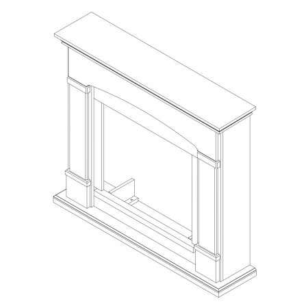 Cornice per Camino Elettrico Quercia in legno MDF da Pavimento Caminetto Terra