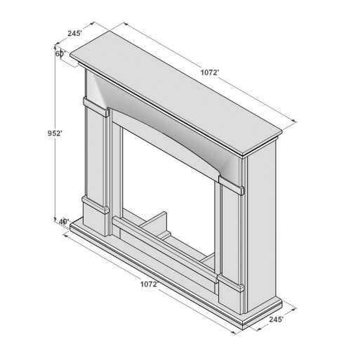 Cornice per Camino Elettrico Quercia in legno MDF da Pavimento Caminetto Terra